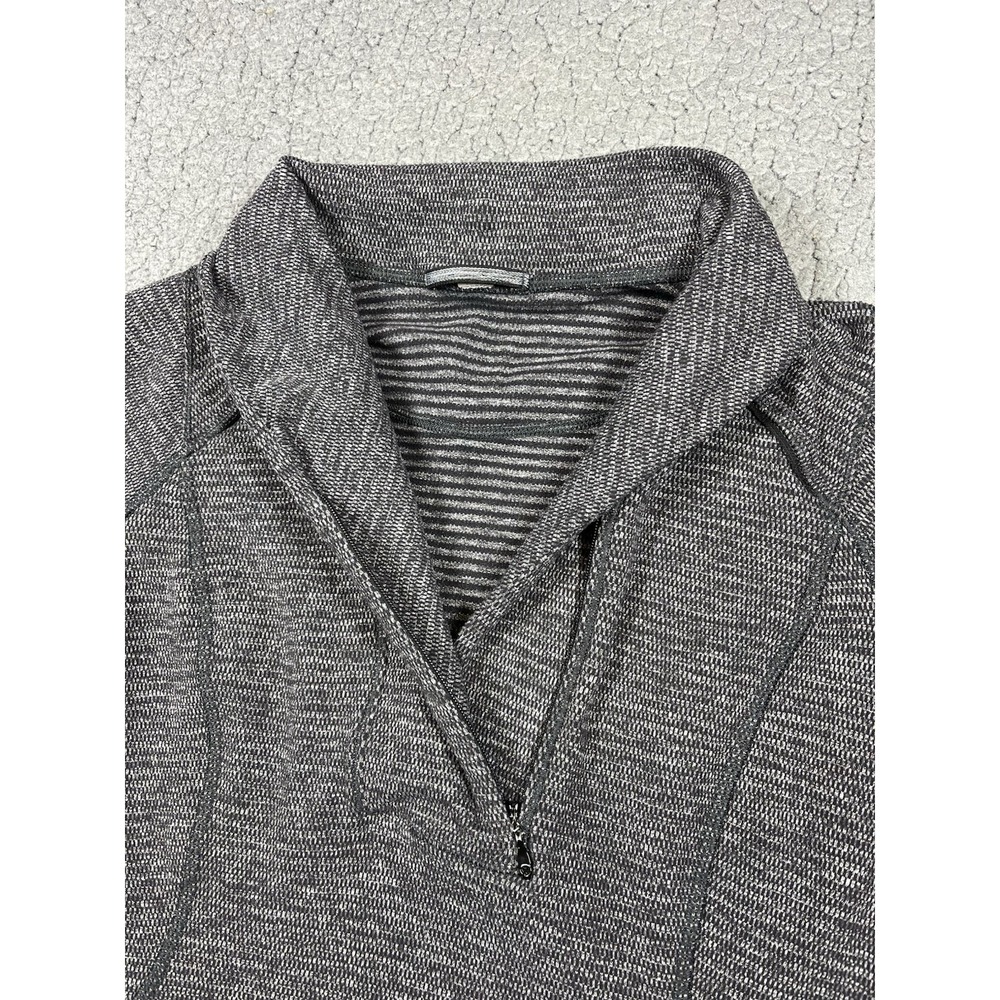 Lululemon Women's 4 Think Fast 1/4 Zip Pullover Heathered Herringbone Black Gray - Picture 3 of 10